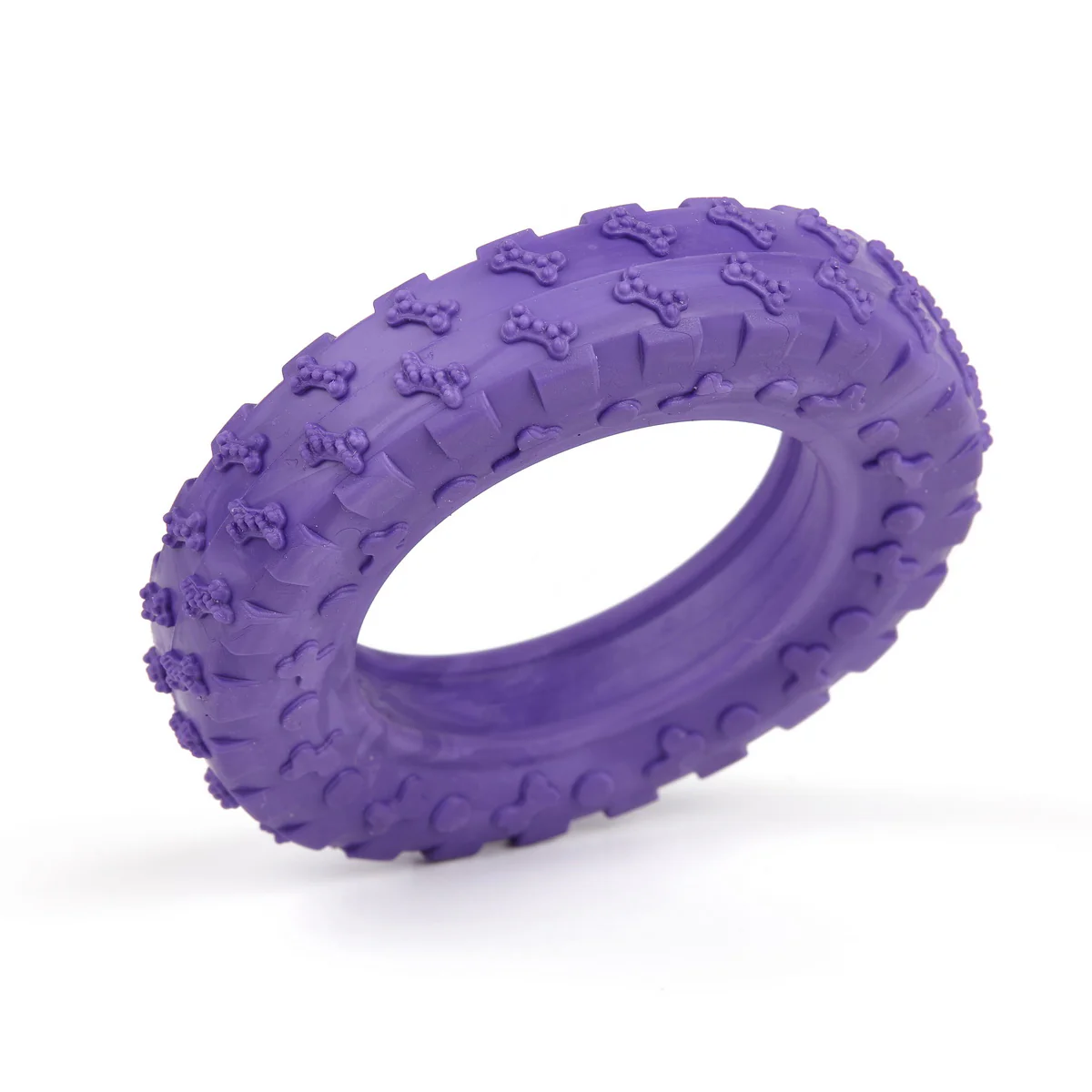 Dogline Textured Rubber Tire Dog Toy - Purple