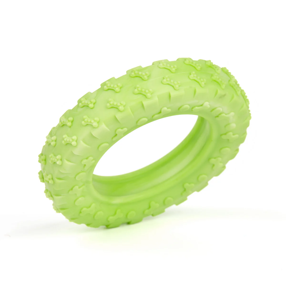 Dogline Textured Rubber Tire Dog Toy - Green