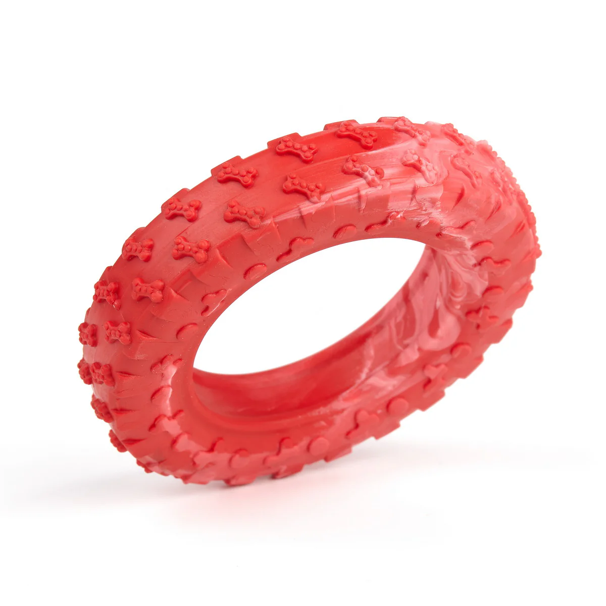 Dogline Textured Rubber Tire Dog Toy - Red