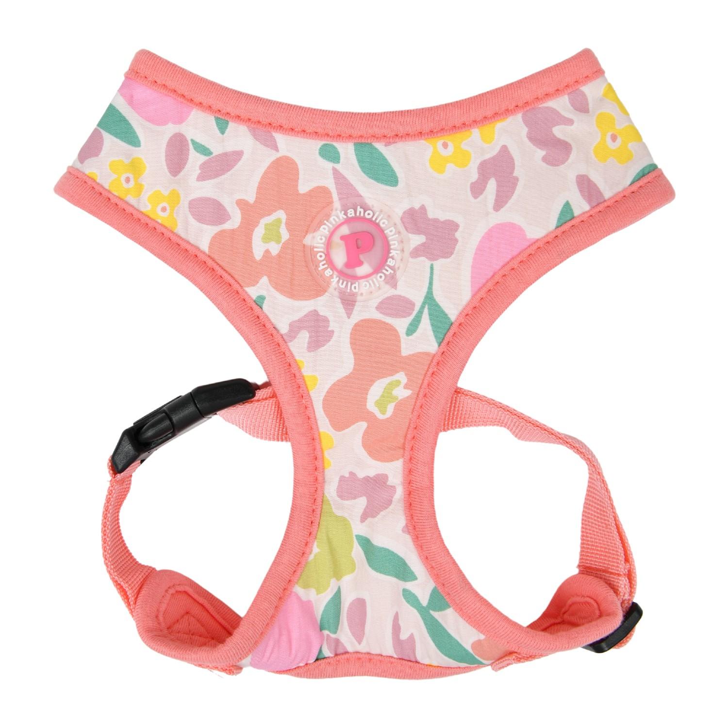 Pinkaholic Evanthe Floral Adjustable Dog Harness - Indian Pink