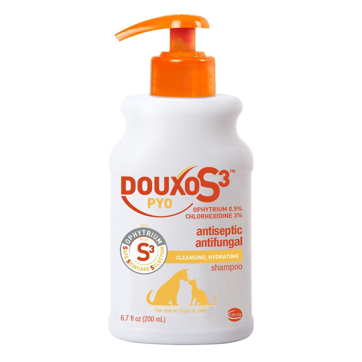 DOUXO S3 PYO Chlorhexidine + OPHYTRIUM Antiseptic Pet Shampoo for Dogs and Cats