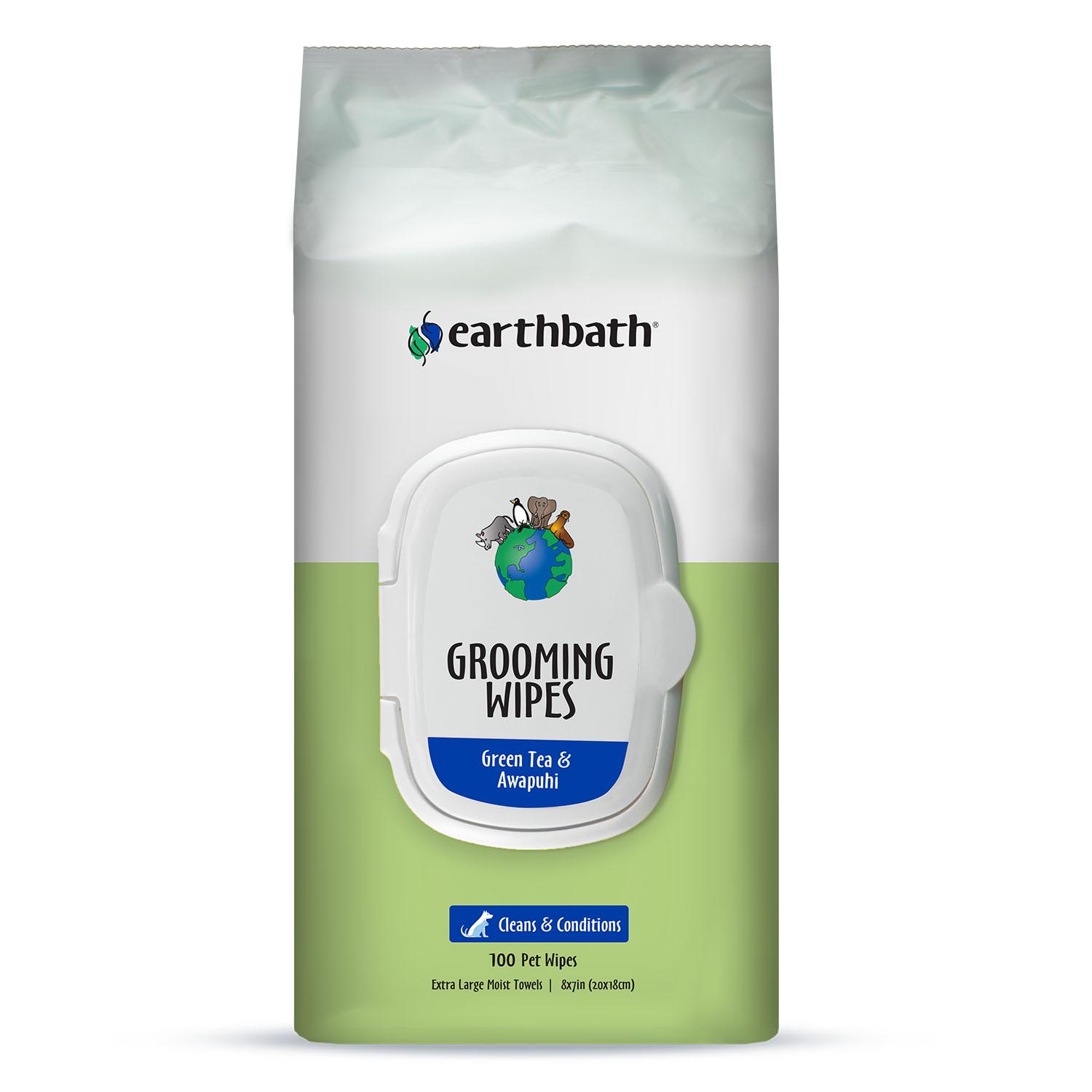 earthbathÂ® Grooming Wipes - Green Tea & Awapuhi, 100 ct