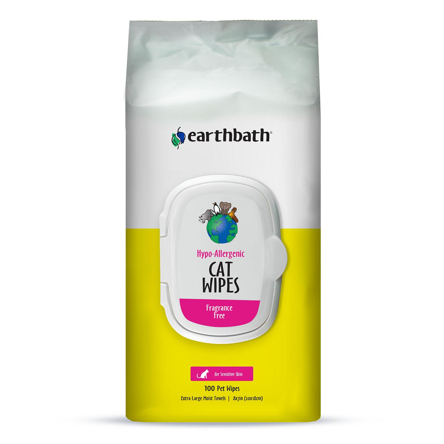 earthbathÂ® Hypo-Allergenic Cat Grooming Wipes - Fragrance Free, 100 ct