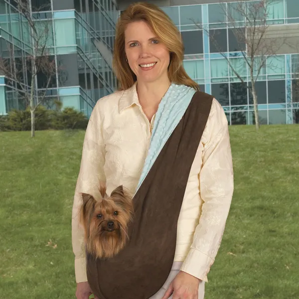 East Side Collection Reversible Sling Pet Carrier - Brown/Blue
