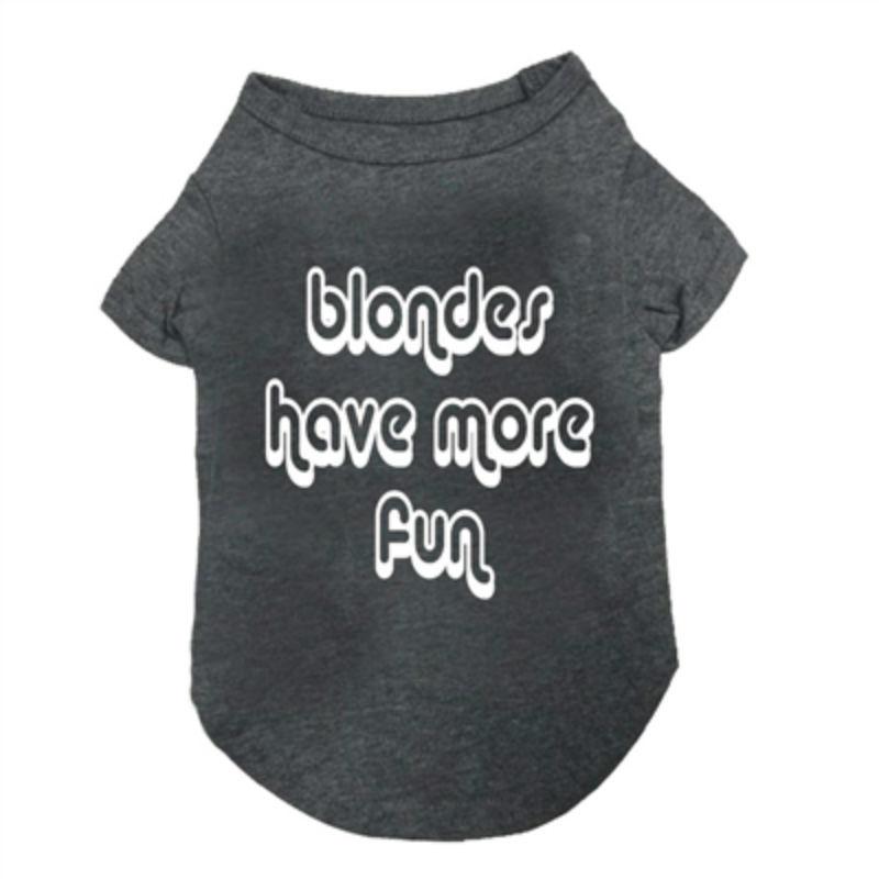 fabdog Blondes Have More Fun Dog T-Shirt - Grey