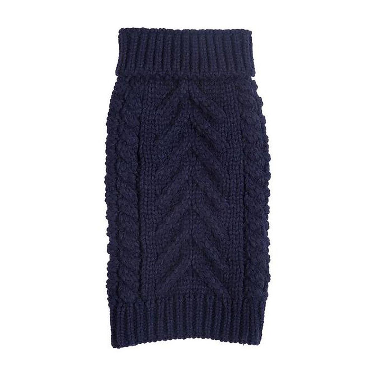 fabdog Chunky Turtleneck Dog Sweater - Navy