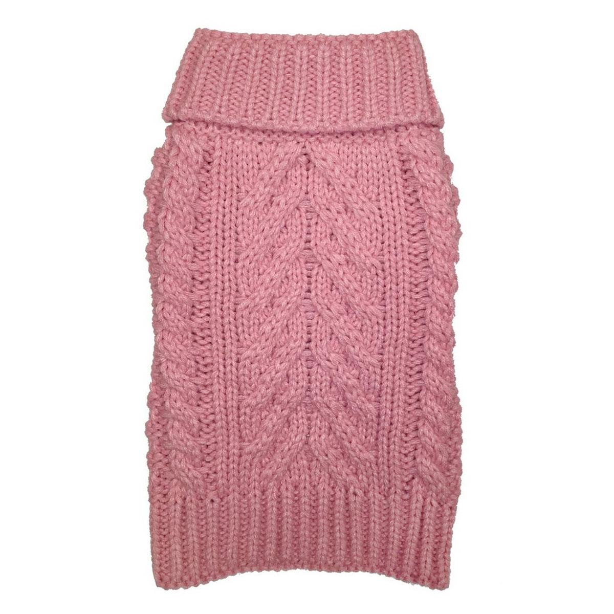 fabdog Chunky Turtleneck Dog Sweater - Pink