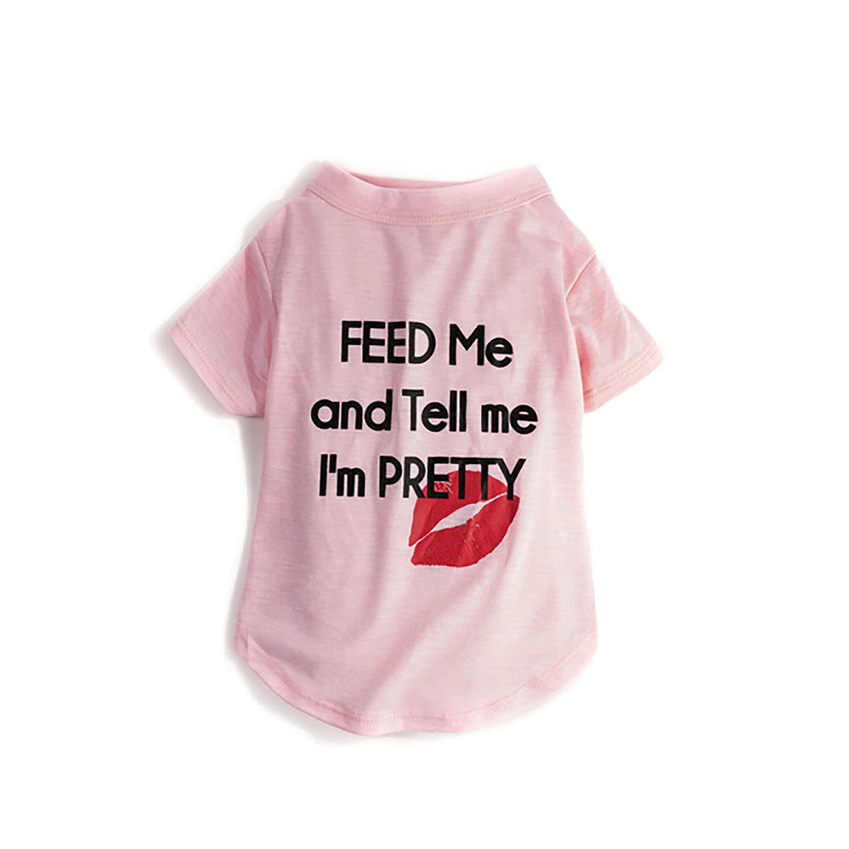 fabdogÂ® Feed Me and Tell Me I'm Pretty Dog Shirt - Pink