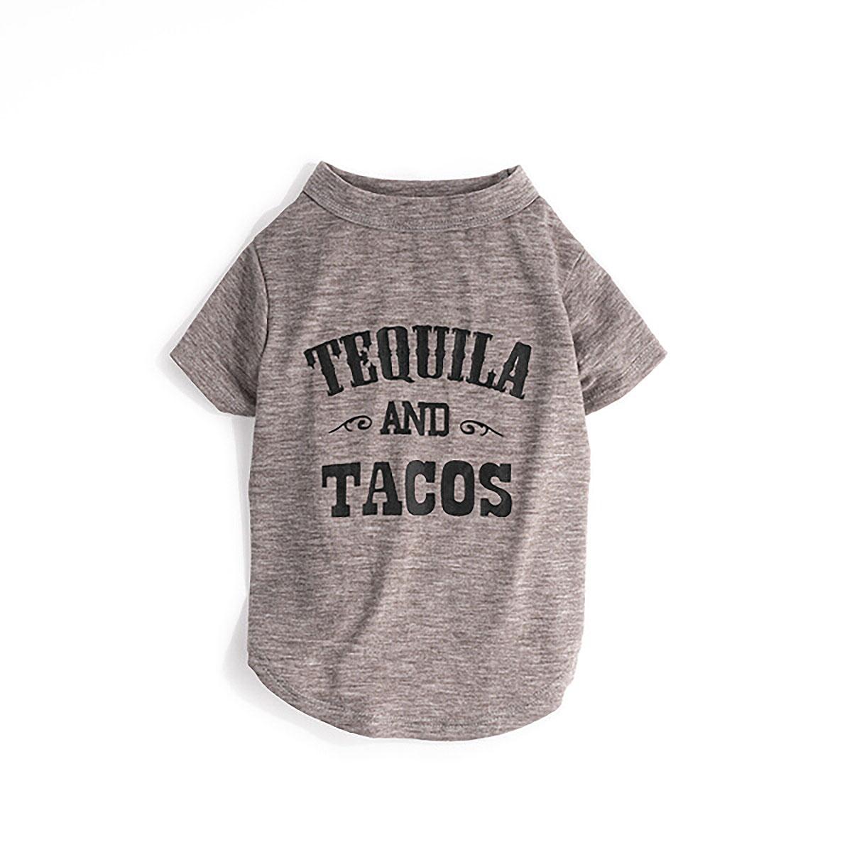 fabdogÂ® Tequila and Tacos Dog Shirt - Grey