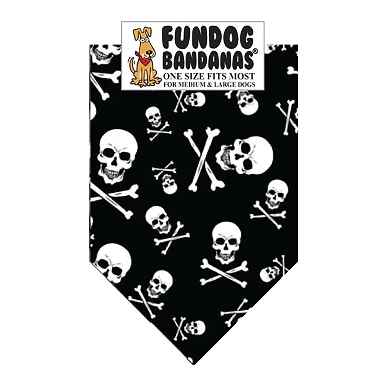 FunDog Bandana Skull and Crossbones Cotton Dog Bandana