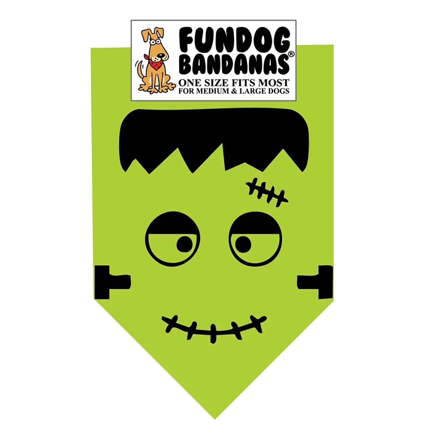 FunDog Bandanas Frankenstein Face Cotton Dog Bandana 