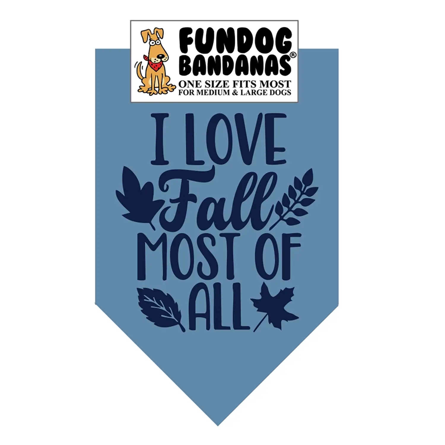 FunDog Bandanas I Love Fall Most of All Cotton Dog Bandana