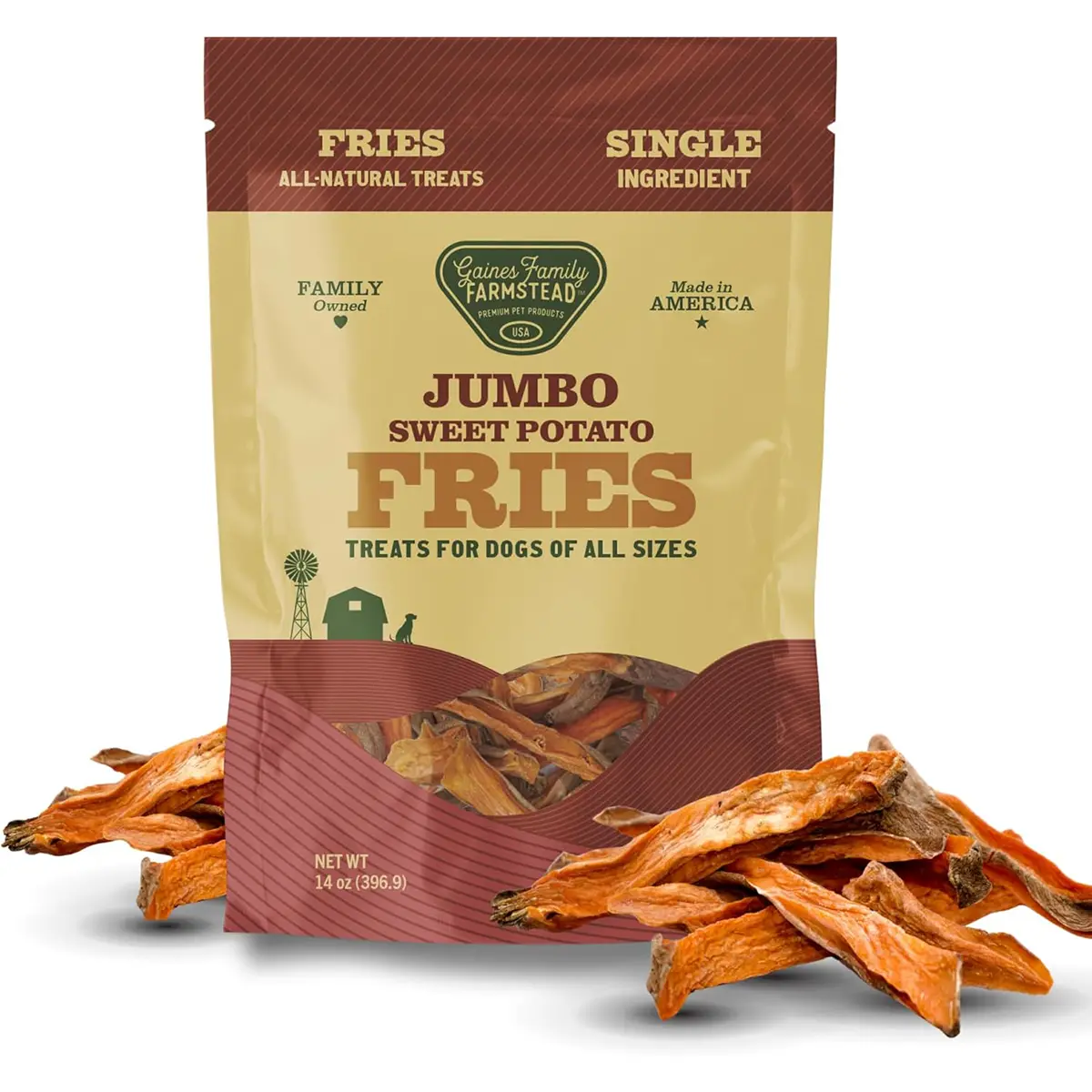 Gaines Family Farmstead Jumbo Sweet Potato Fries Dog Treats