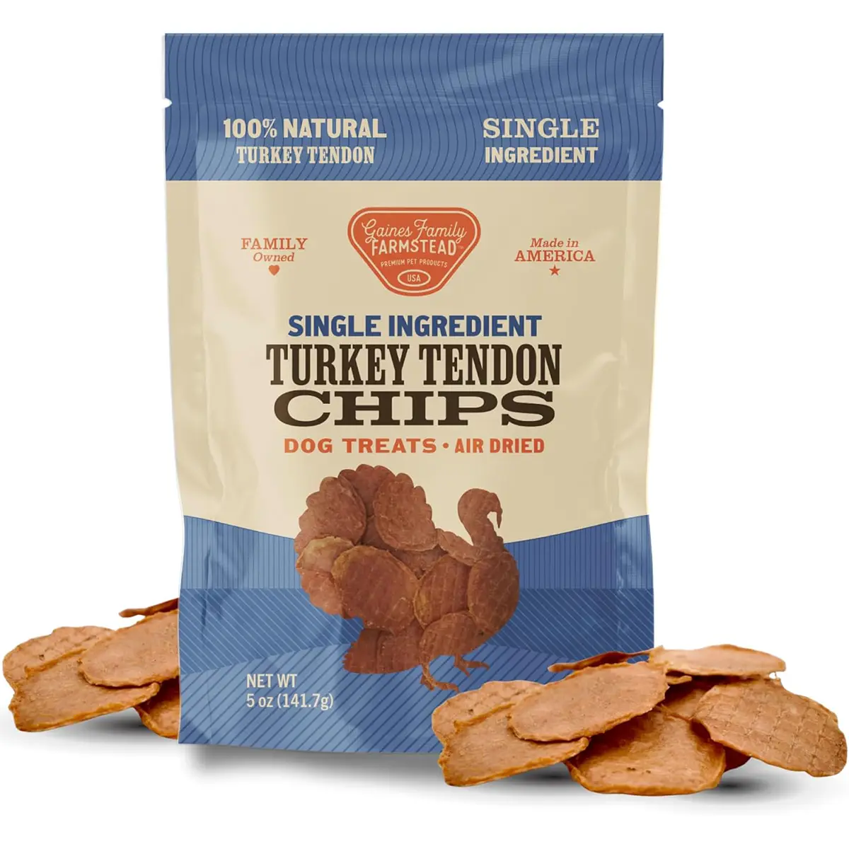 Gaines Family Farmstead Turkey Tendon Chips Dog Treats