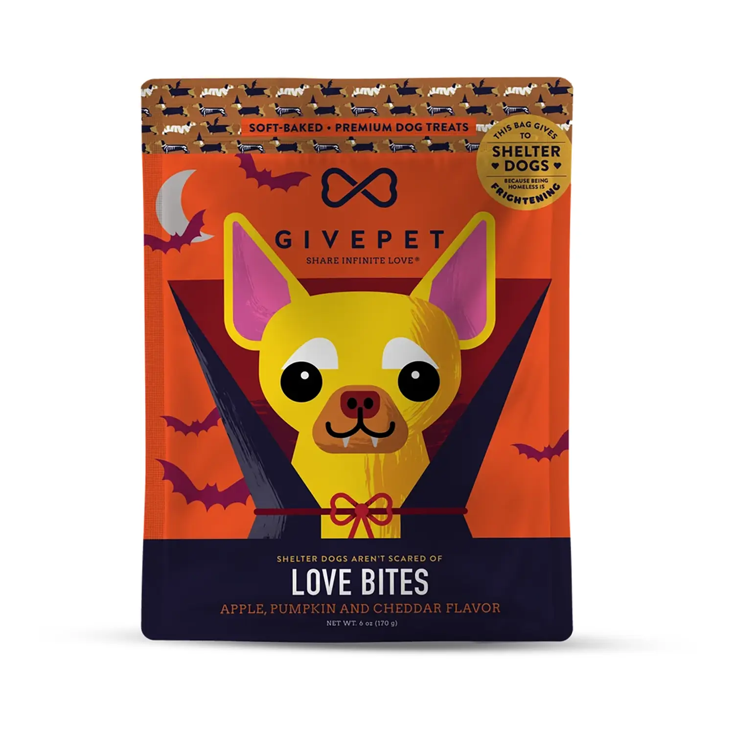 GivePet Love Bites Soft & Chewy Dog Treats - Apple, Pumpkin, and Cheddar