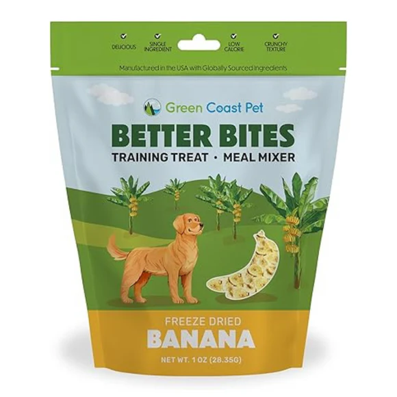 Green Coast Pet Better Bites Freeze Dried Dog Treat and Meal Mixer - Banana 