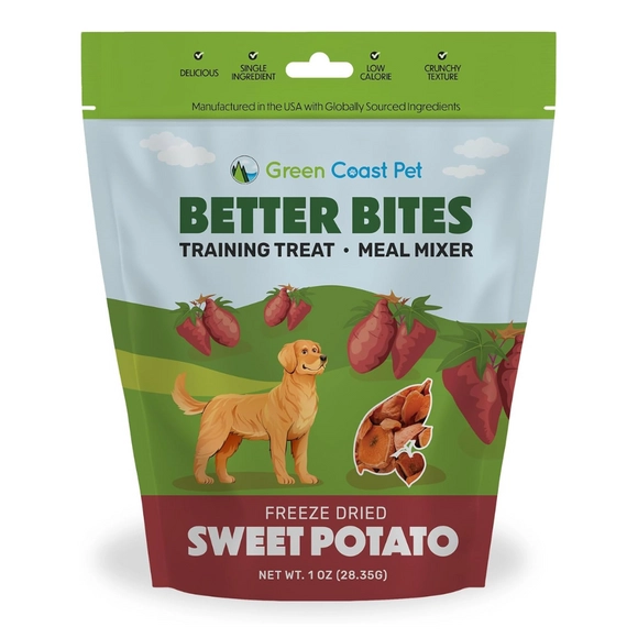 Green Coast Pet Better Bites Freeze Dried Dog Treat and Meal Mixer - Sweet Potato 