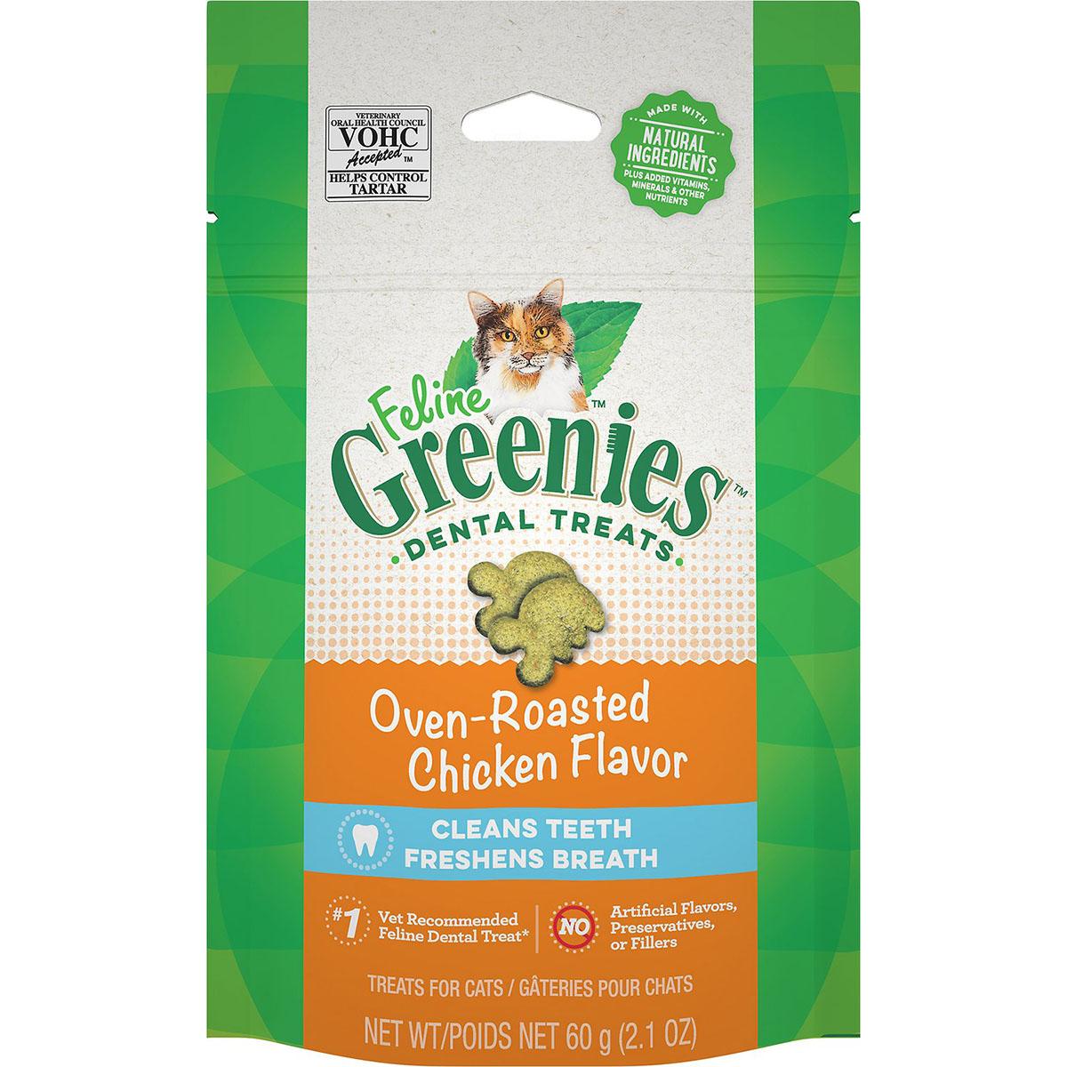Greenies Feline Dental Cat Treats - Oven-Roasted Chicken Flavor