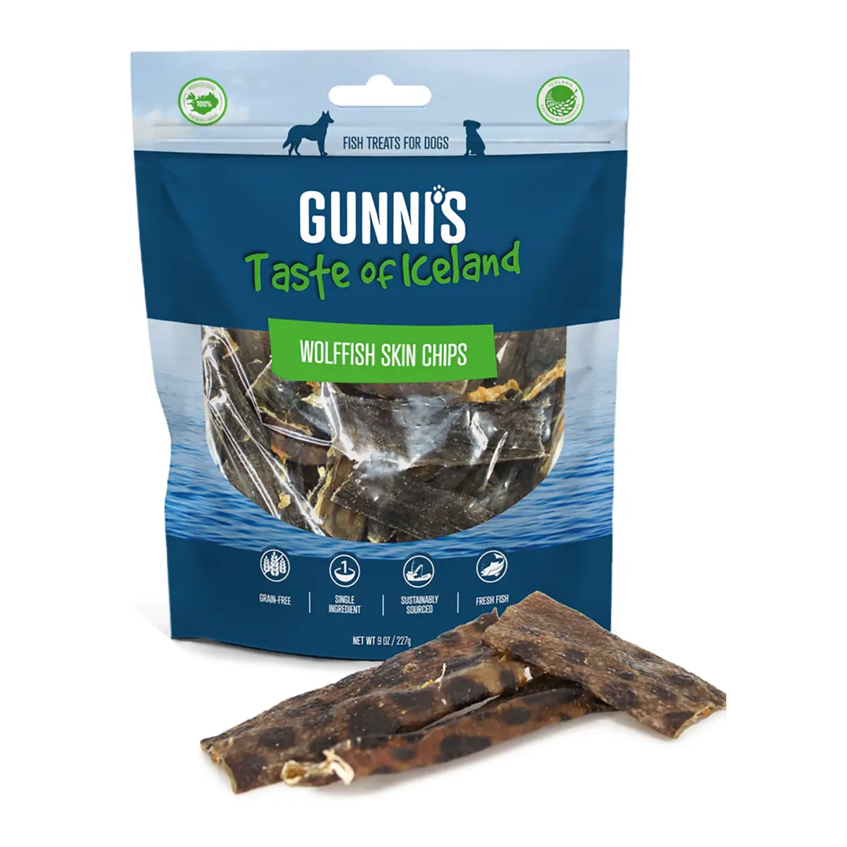 Gunni's Wolffish Skin Chips Dog Treat