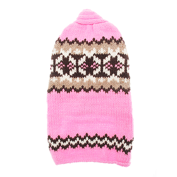 Handmade Aspen Fair Isle Wool Dog Sweater - Pink at BaxterBoo