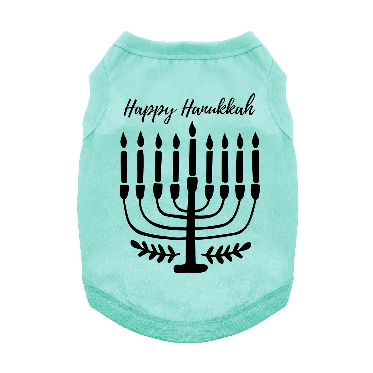 Happy Hanukkah Dog Shirt - Aqua
