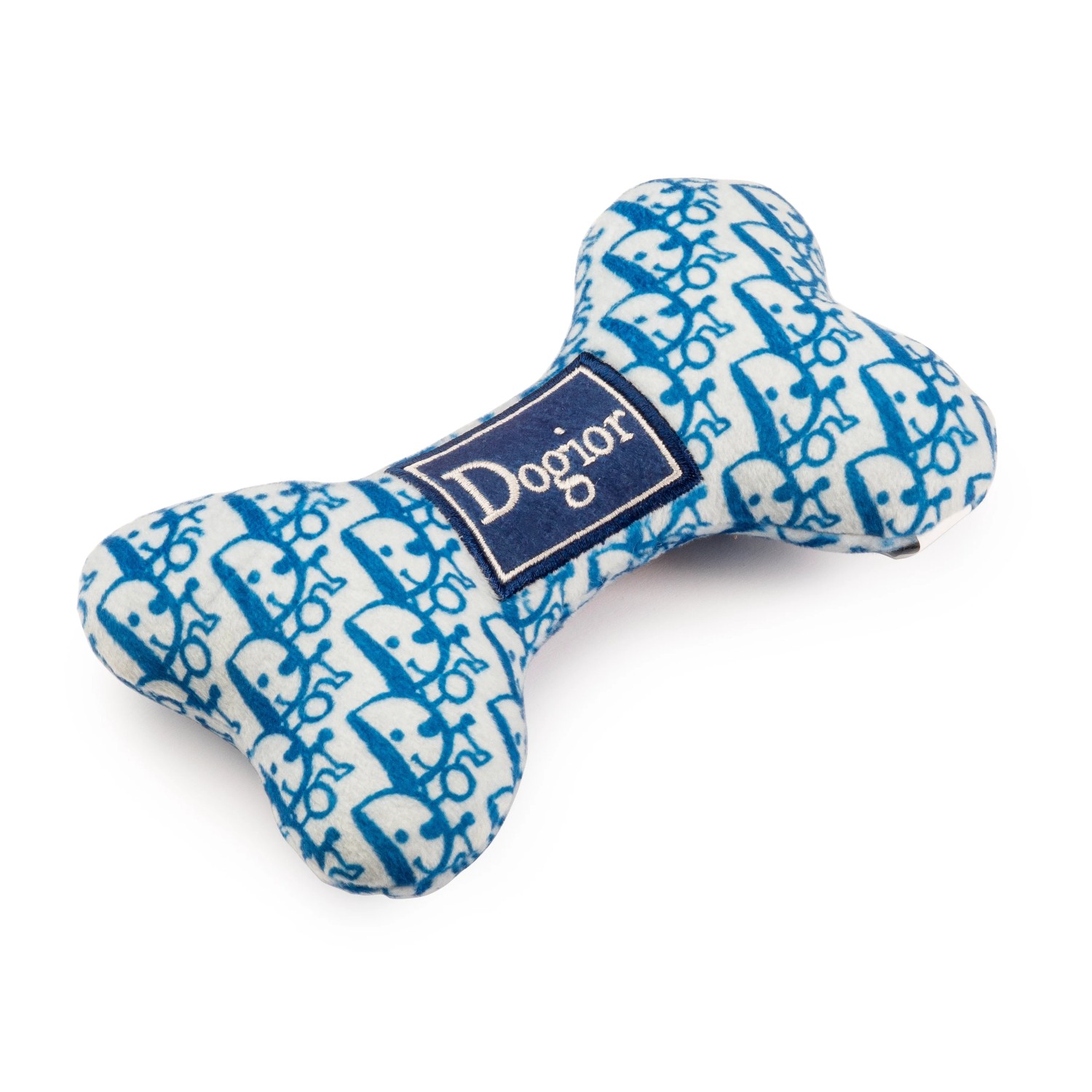 Haute Diggity Dog Designer Bone Dog Toy - Blue and White 