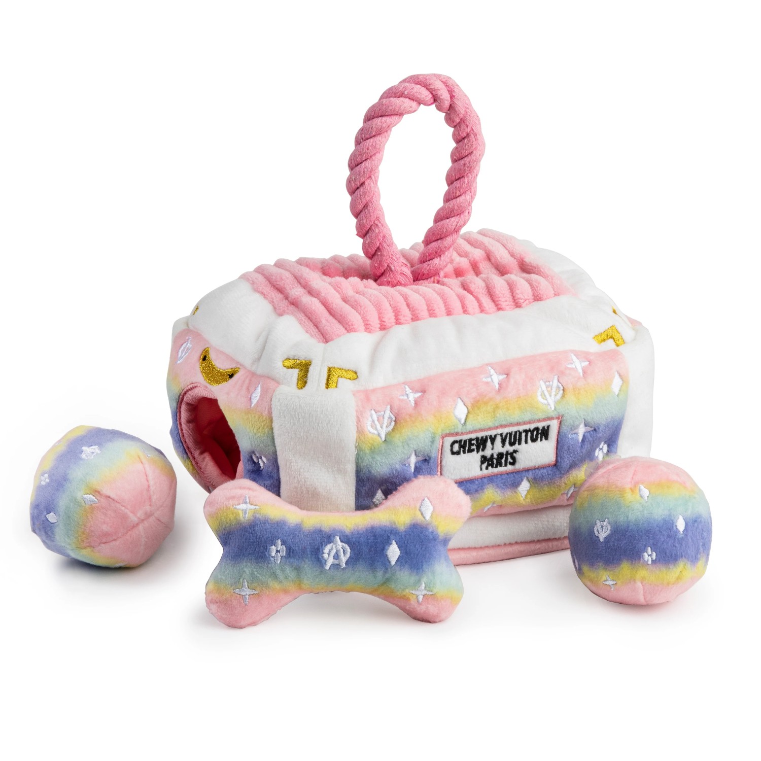 Haute Diggity Dog Designer Interactive Trunk Dog Toy - Pink Ombre