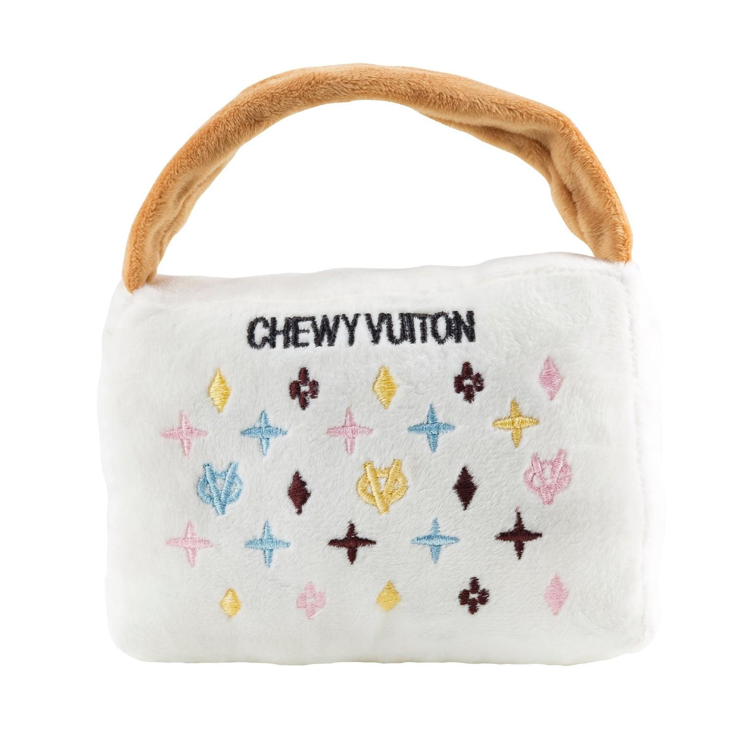 Haute Diggity Dog Designer Purse Plush Dog Toy - White