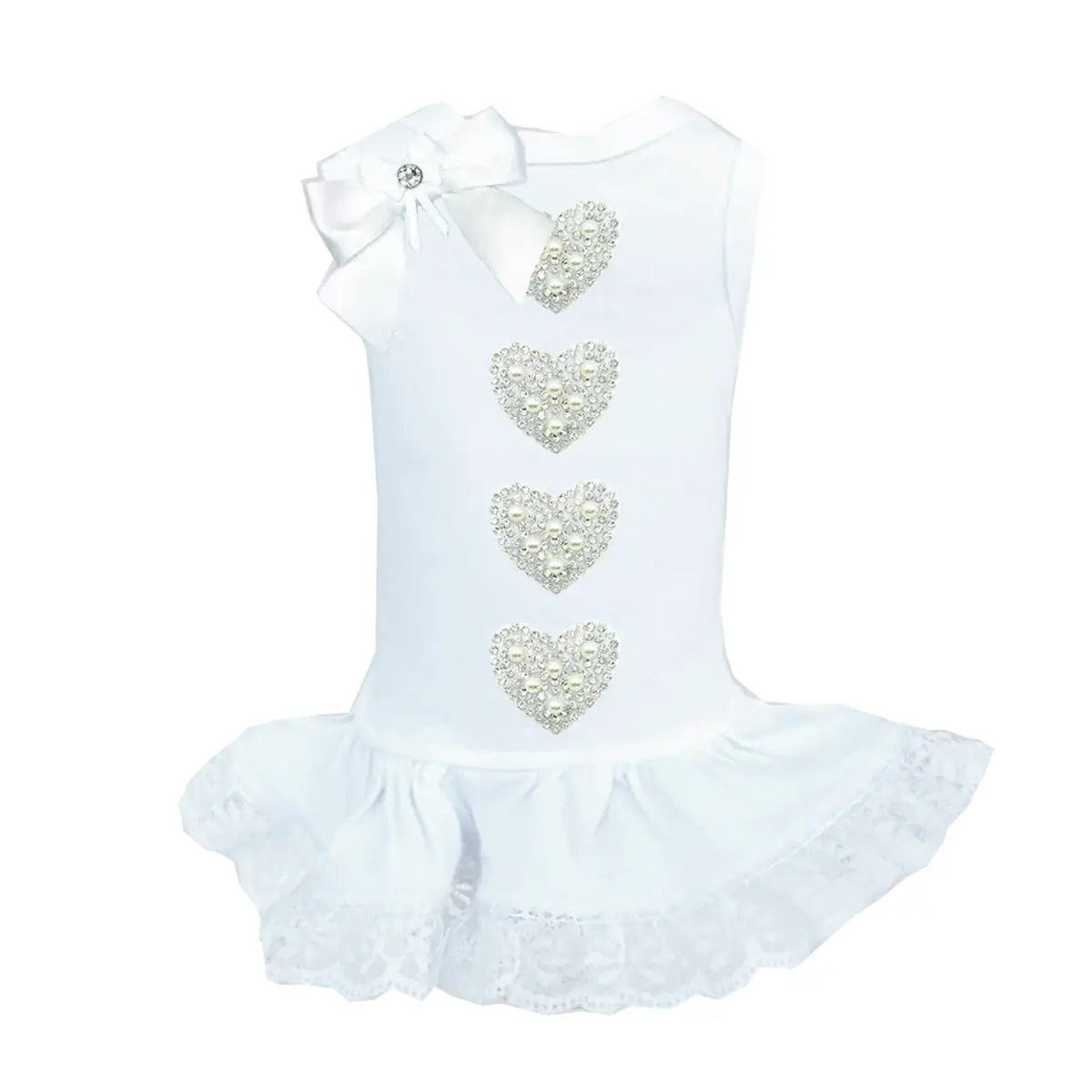 Hello Doggie Queen of Hearts Dog Dress - White