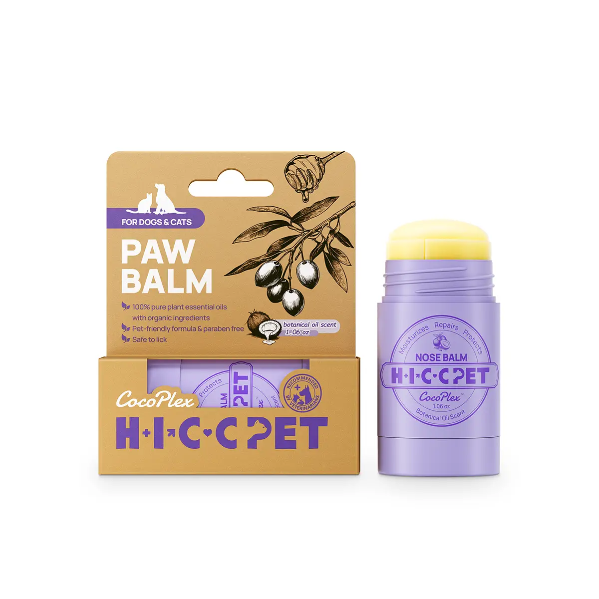 HICC PET CocoPlex Paw Balm for Dogs and Cats - Botanical Oil Scent