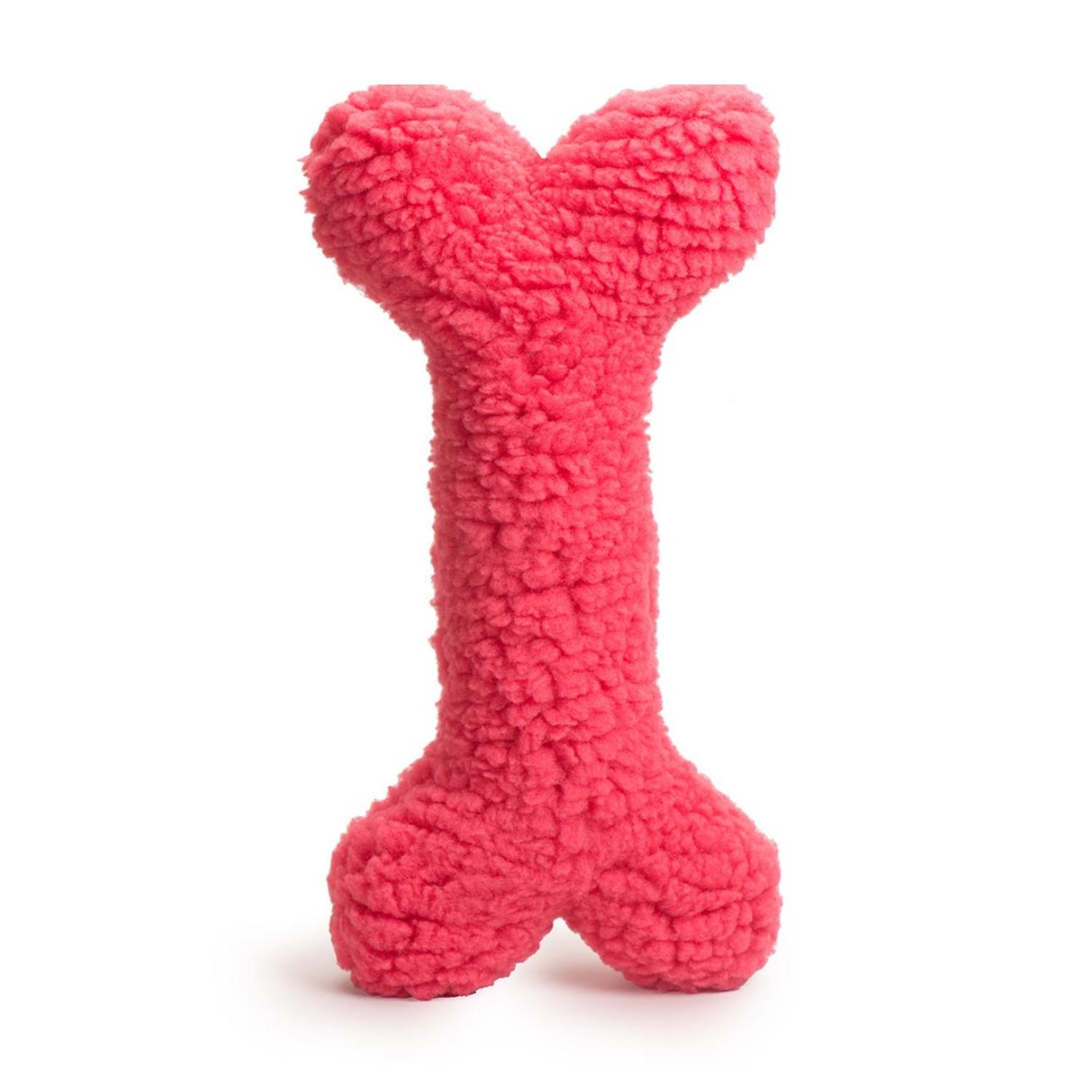 HuggleHounds HuggleFleece Fur HuggleBone Dog Toy - Pink