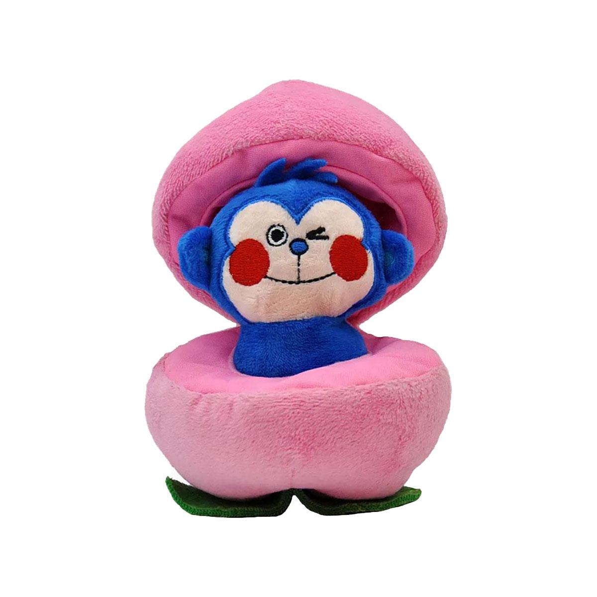 HugSmart Fruity Critterz Puzzle Hunter Dog Toy - Peach Monkey