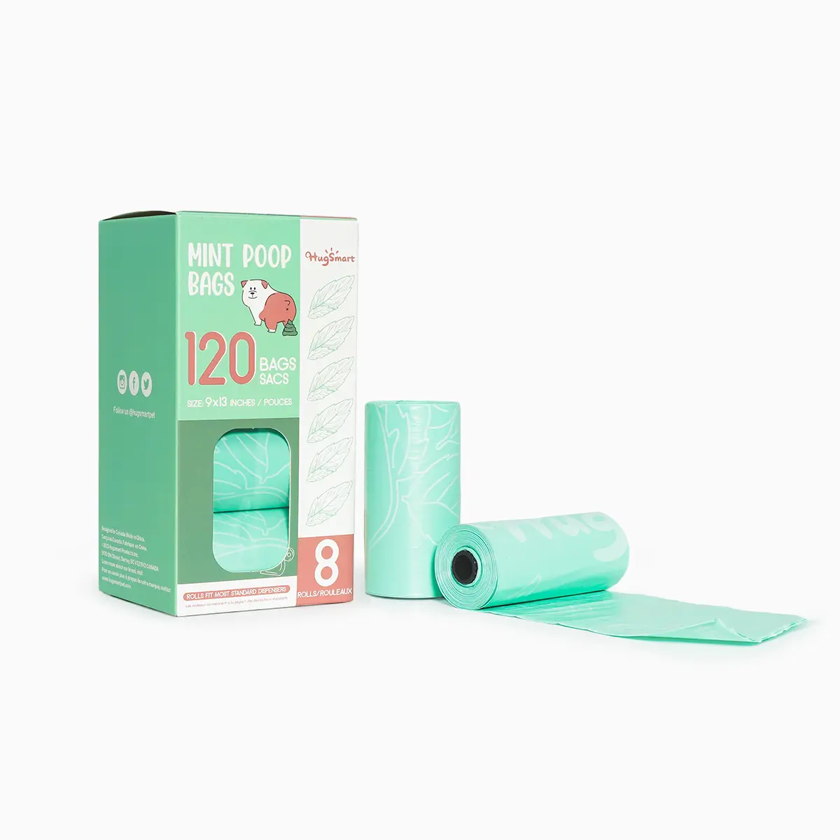 HugSmart Scented Poop Bag Rolls - Mint