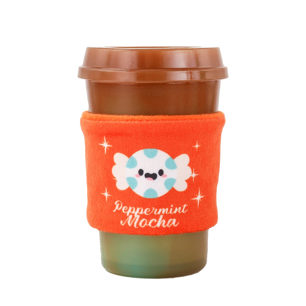 HugSmart Happy Woofmas Coffee TPR Rubber Dog Toy - Peppermint Mocha Latte