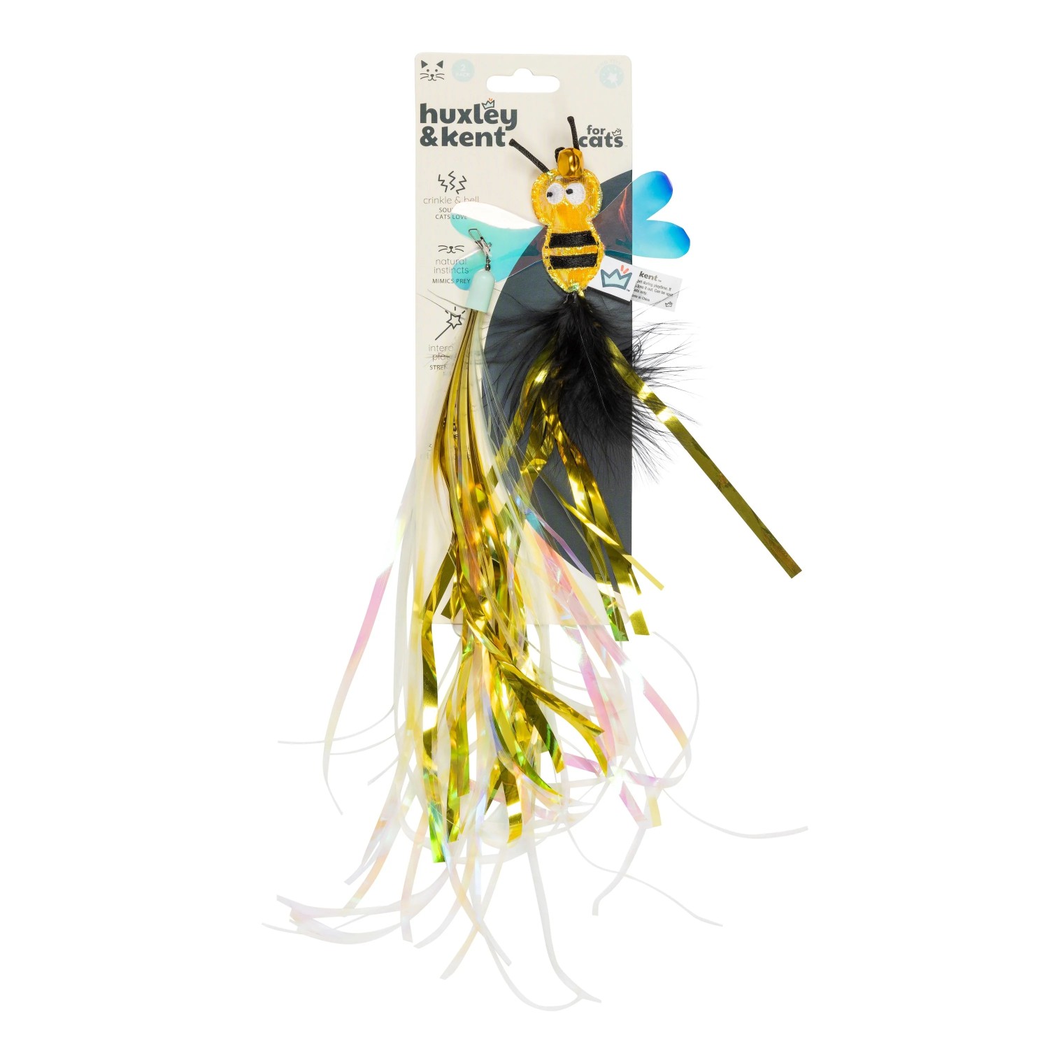 Huxley & Kent Teasers Refill Bundle Cat Toy - Buzz Bee Streamers