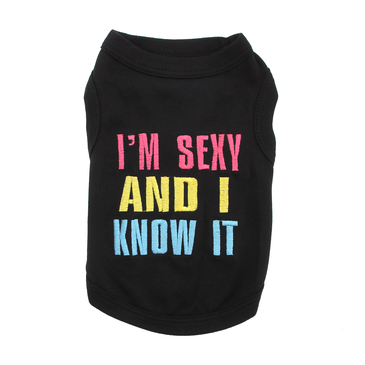 I'm Sexy and I Know It Dog Tank by Parisian Pet - Black