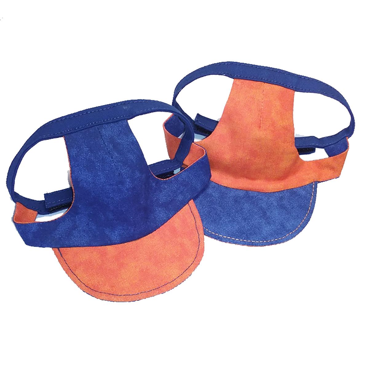 Joyful Bling Reversible Dog Visor - Blue and Orange 