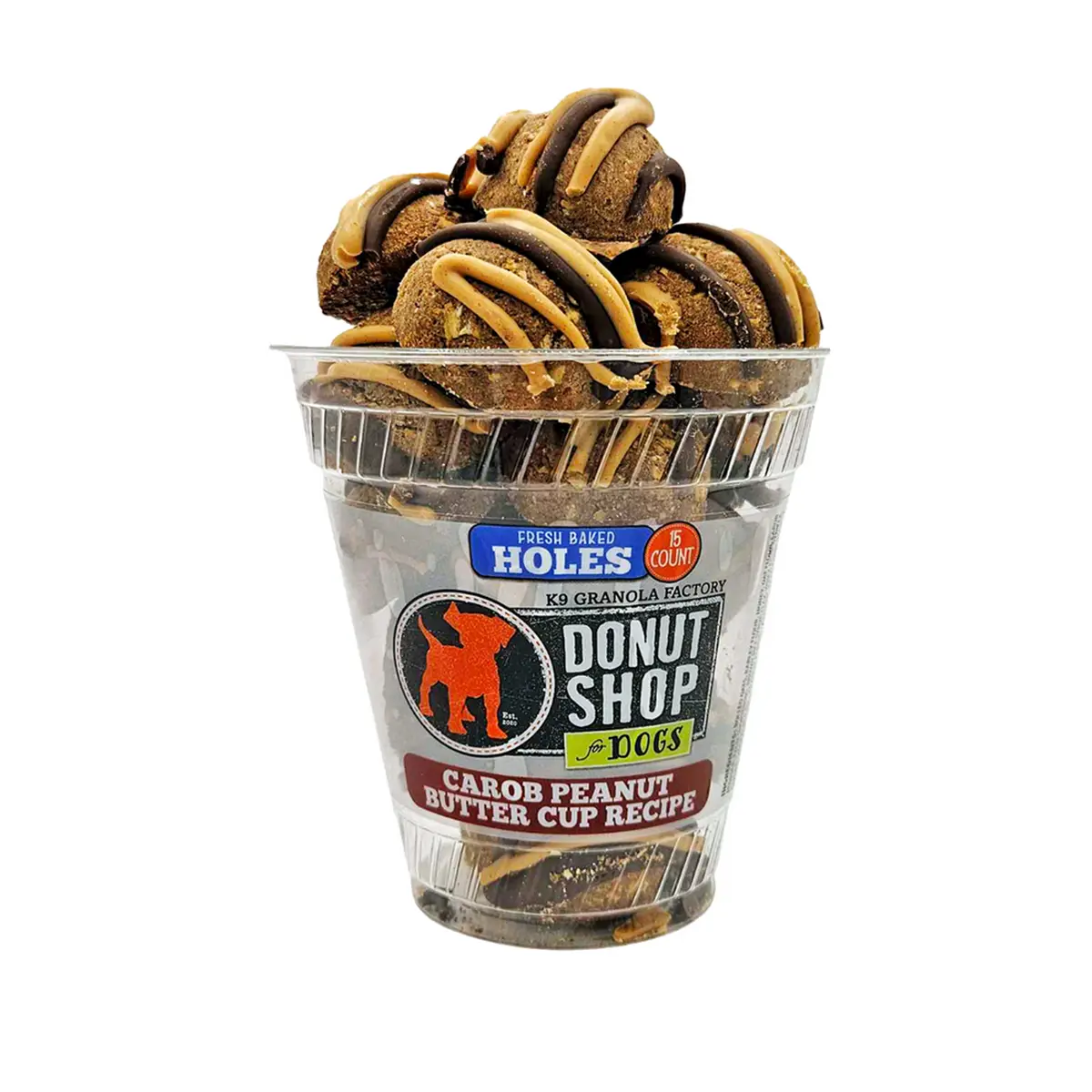 K9 Granola Factory Donut Holes Dog Treats - Carob & Peanut Butter 