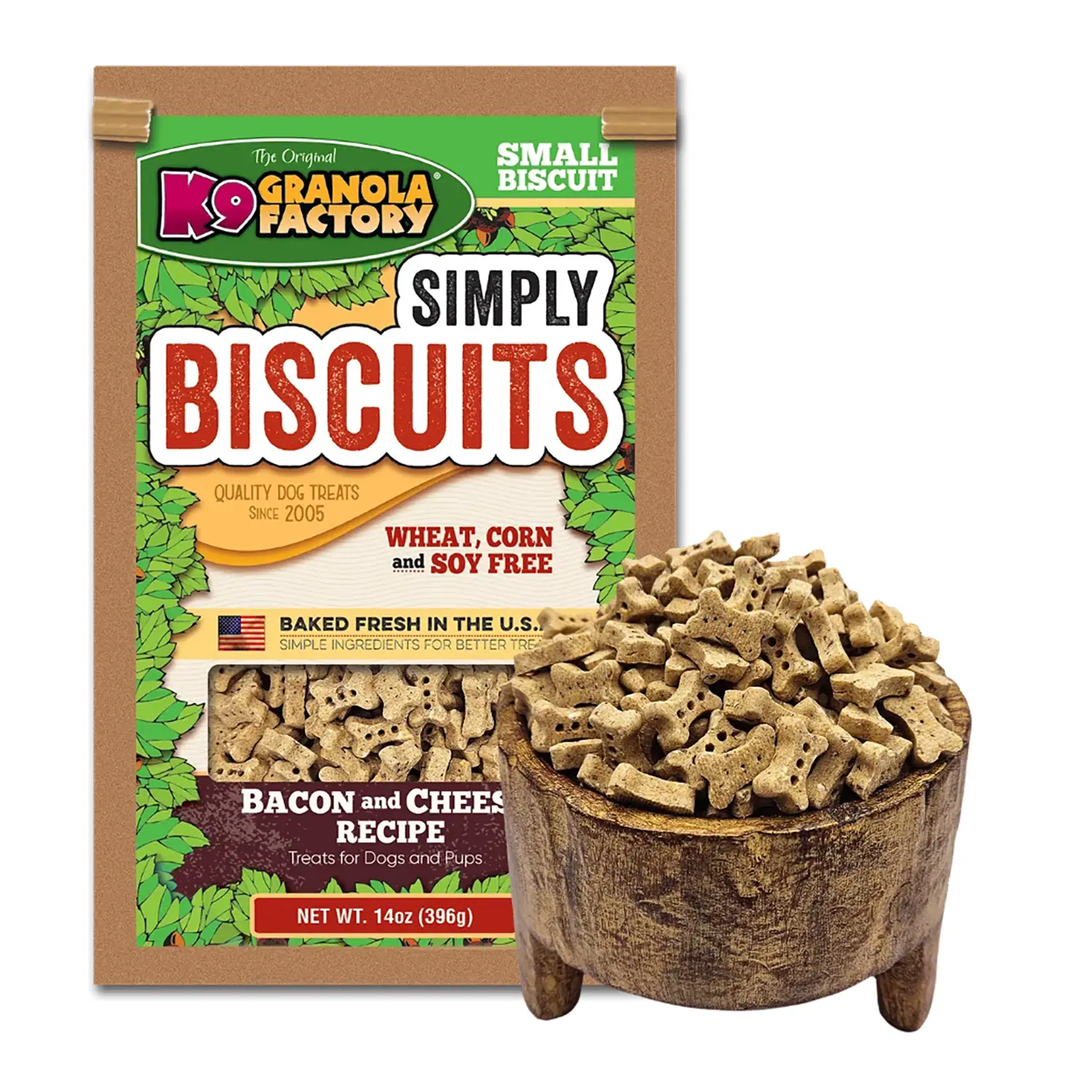 K9 Granola Factory Simply Biscuits Dog Treats - Cheese & Bacon