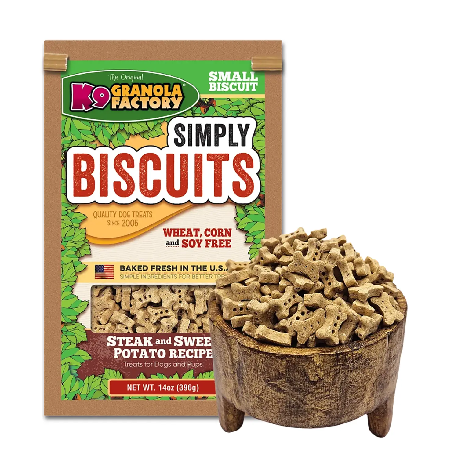 K9 Granola Factory Simply Biscuits Dog Treats - Steak & Sweet Potato