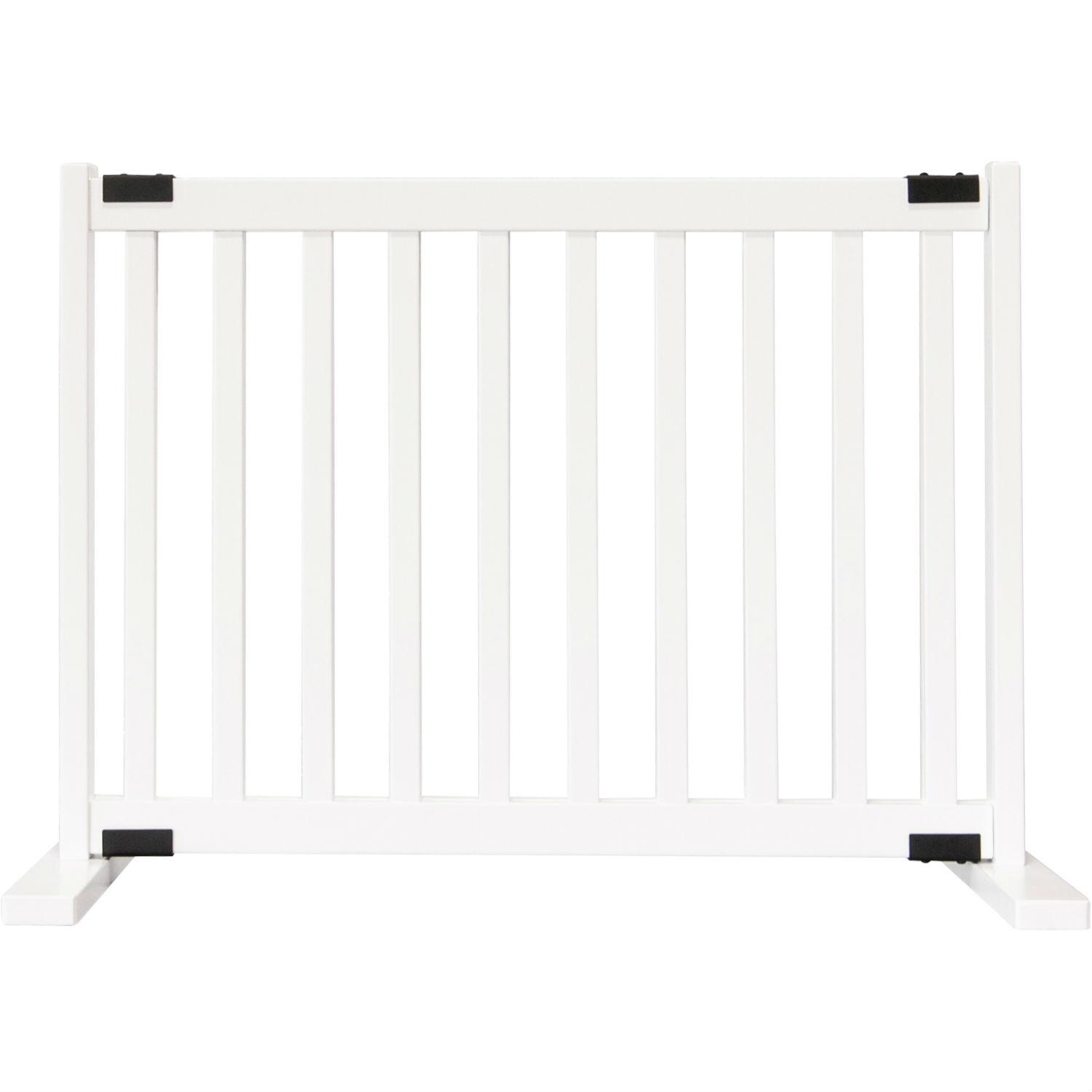 Dynamic Accents Kensington Freestanding Expanding Wood Pet Gate - White