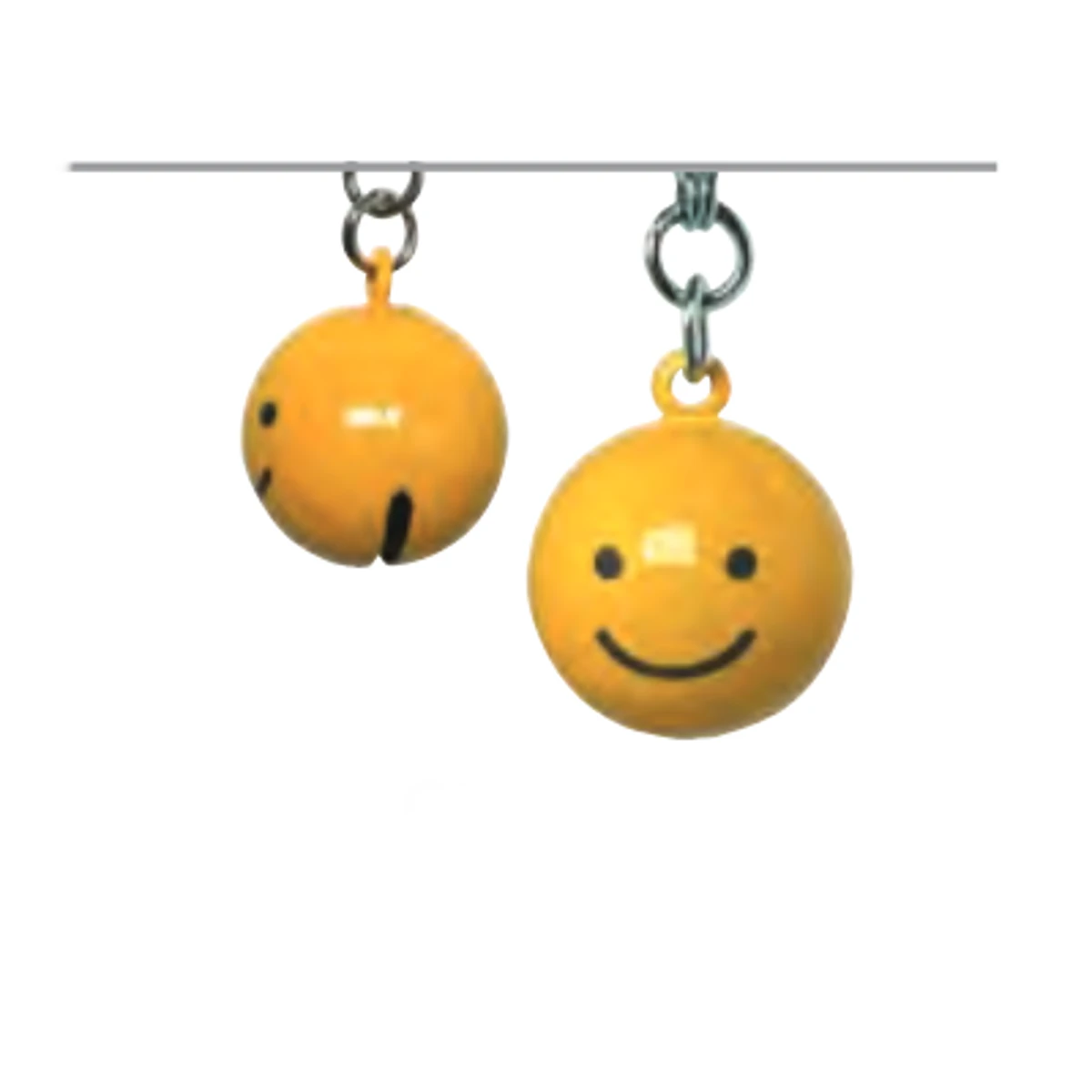 Klippo Jingle Bell Dog Collar Charm - Yellow Happy Face