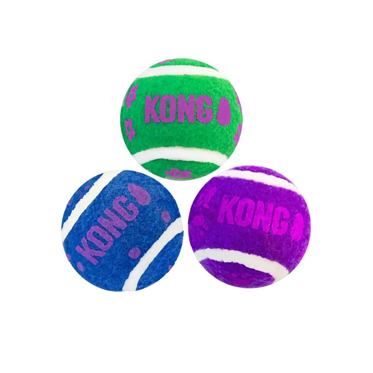KONG Active Cat Toy - Tennis Balls with Bells 