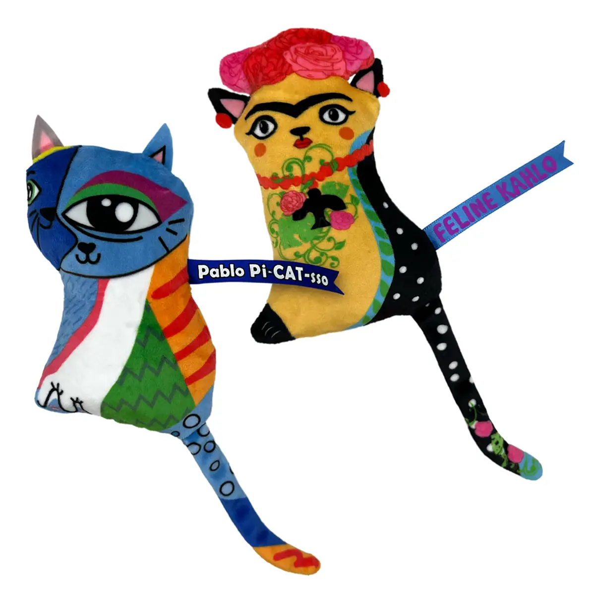 KONG Artz Cats Plush Cat Toy - Kahlo and Picasso 2 Pack 