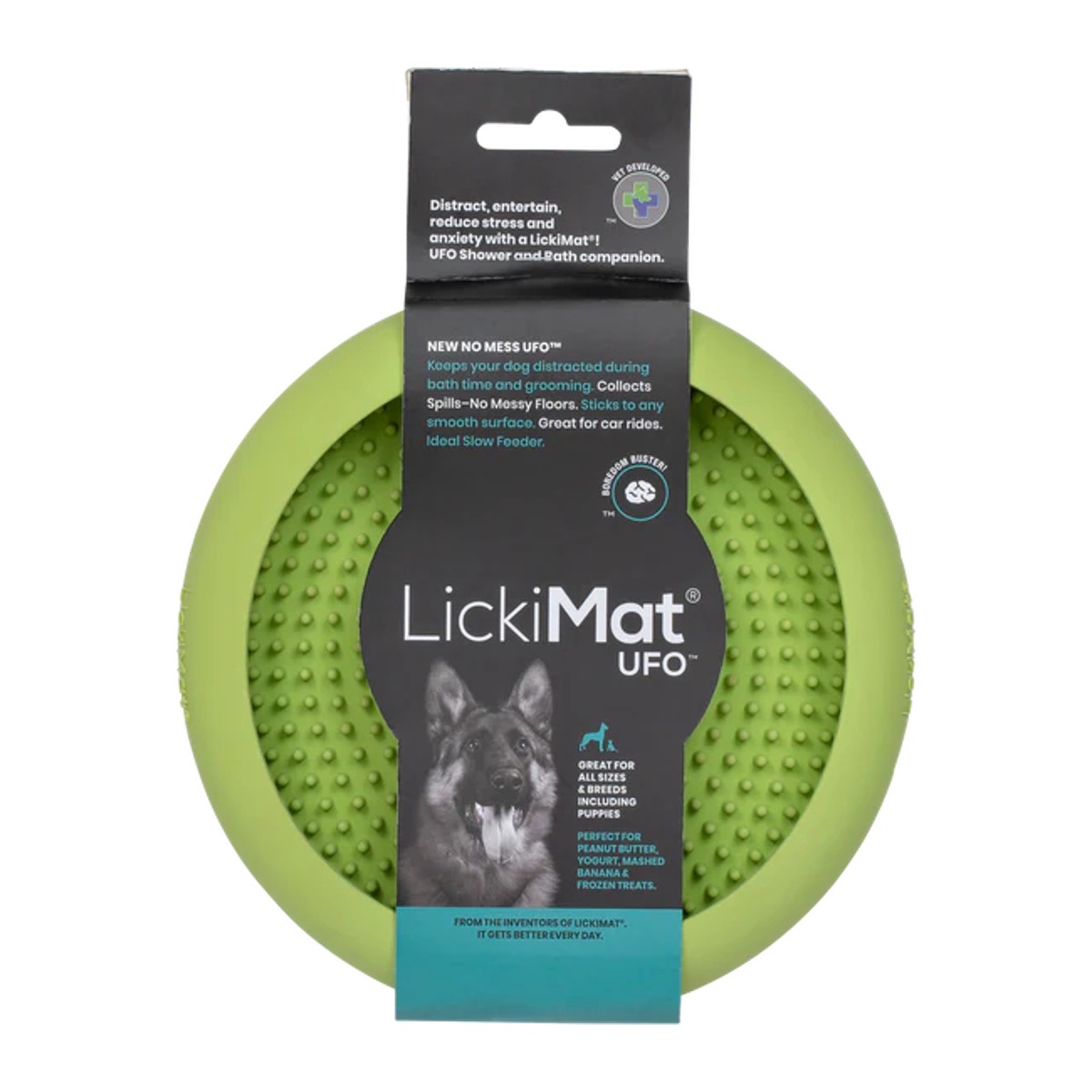 LickiMat UFO Suction Pet Feeder - Green