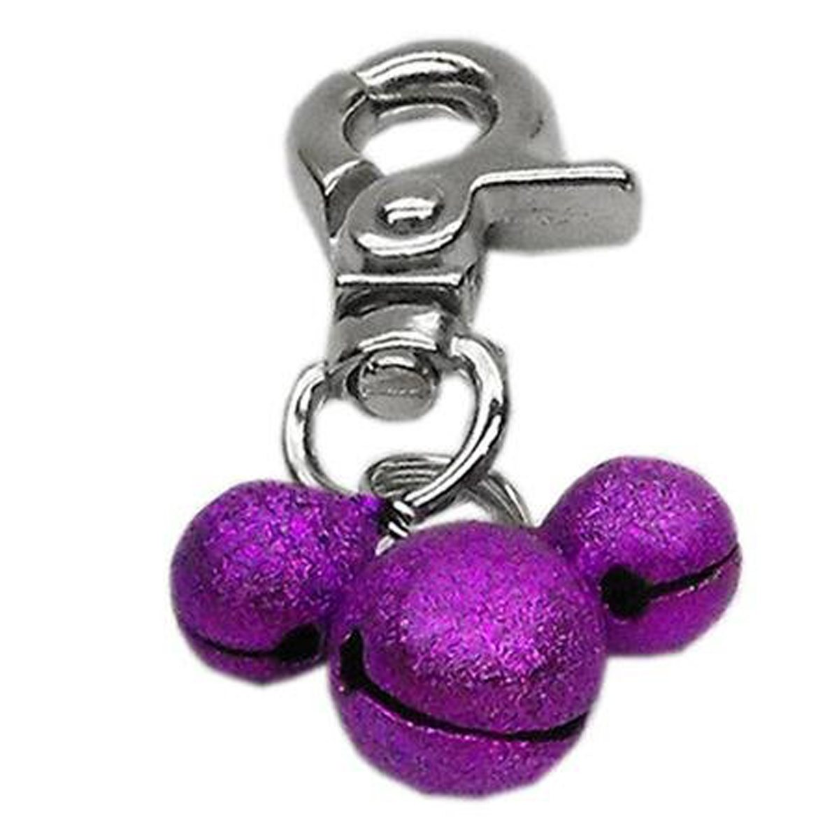 Lobster Claw Bell Collar Charm - Purple