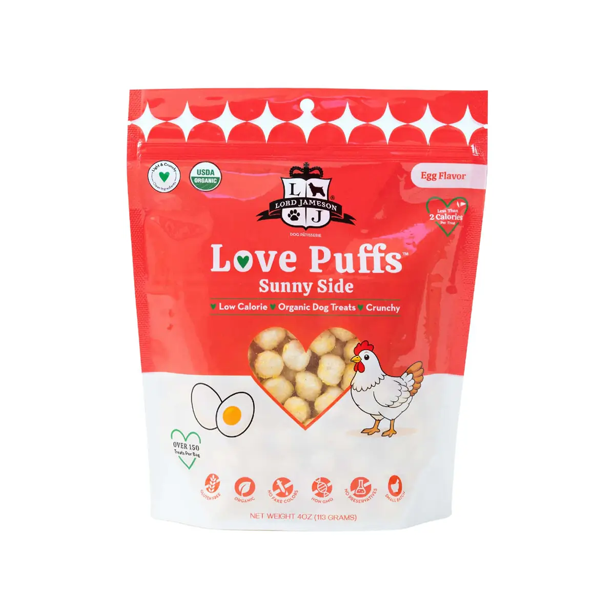 Lord Jameson Love Puffs Organic Dog Treats - Sunny Side 