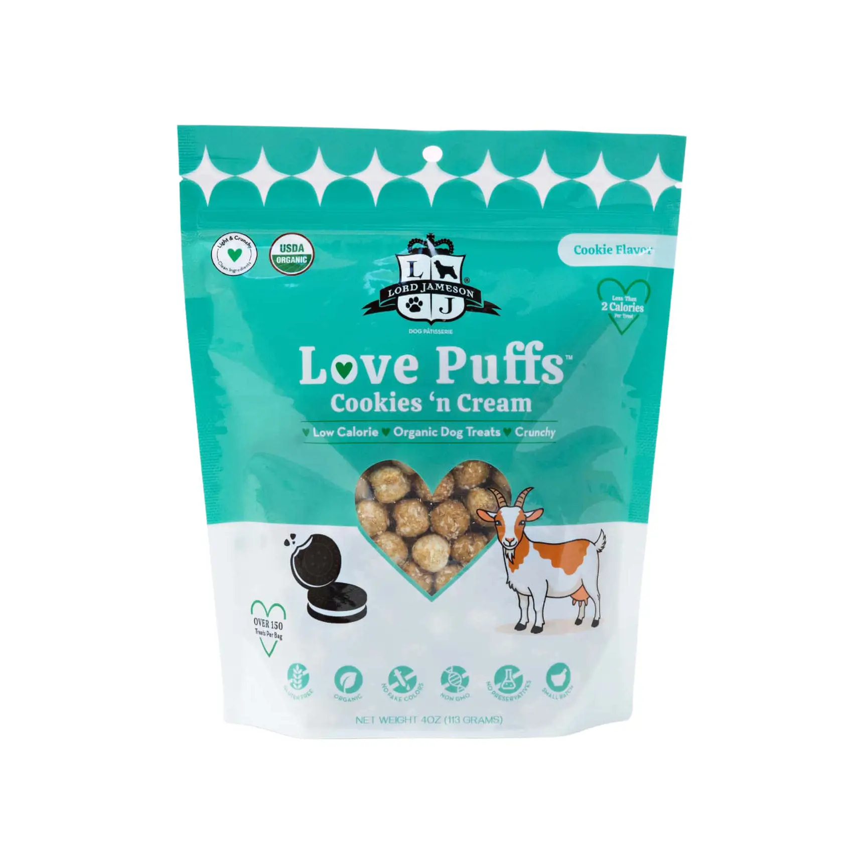 Lord Jameson Love Puffs Organic Dog Treats - Cookies & Cream