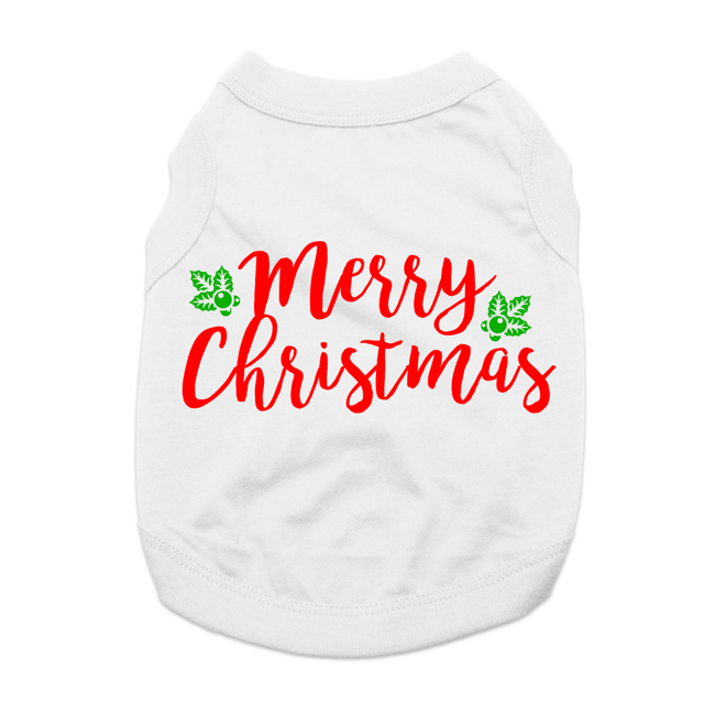 Merry Christmas Dog Shirt - White