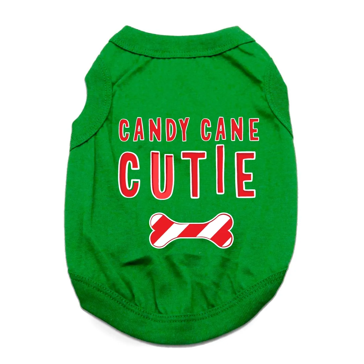 Candy Cane Cutie Dog Shirt - Green